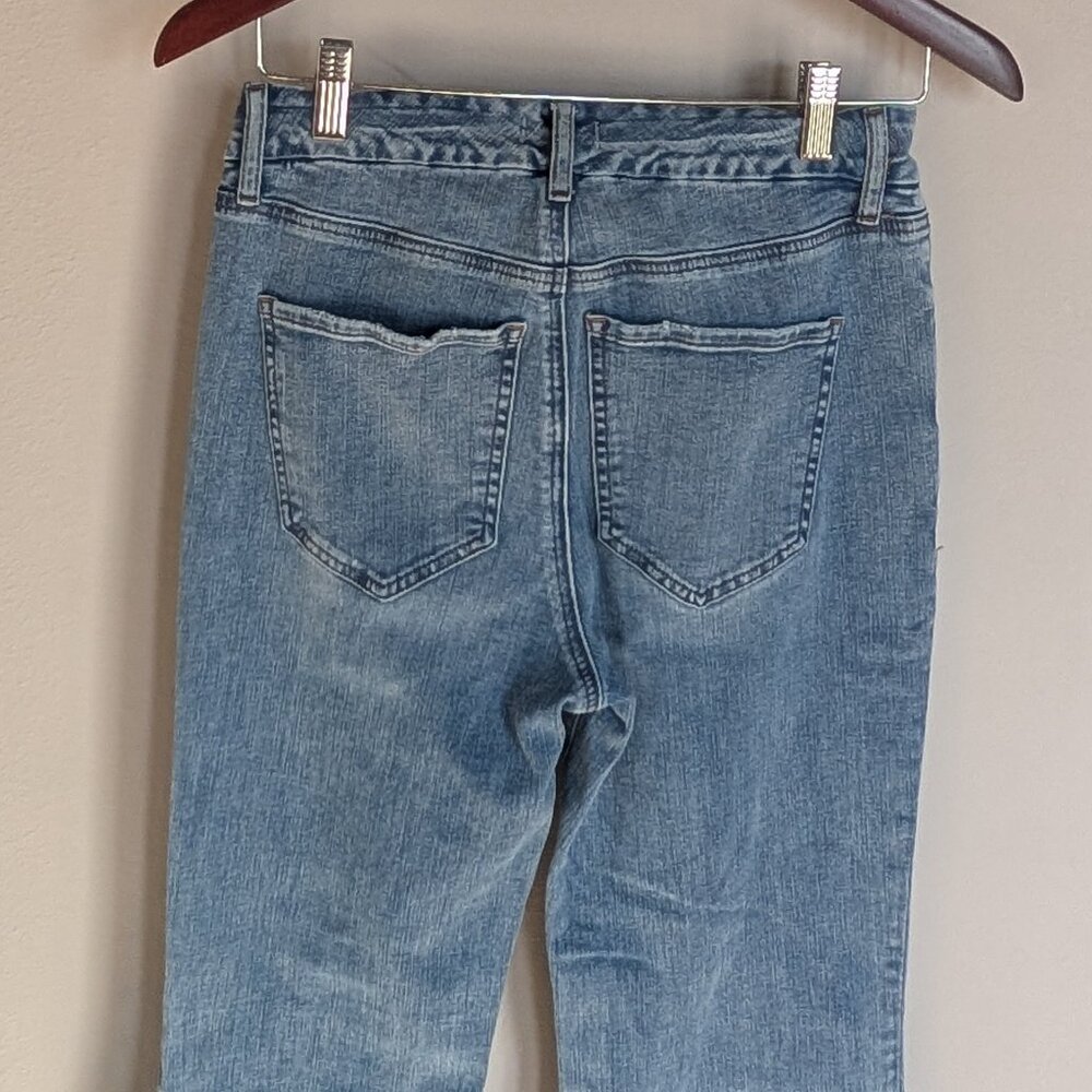 Express 70s flare Mid-Rise Flex Hyper Stretch Denim Jeans Medium Long 6/8/10 - Picture 7 of 11